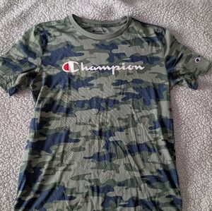 Boy's Champion Green Camouflage Tee